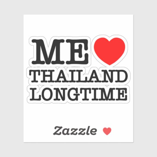 STICKER J'AIME LA THAÏLANDE LONGTEMPS (Feuille)
