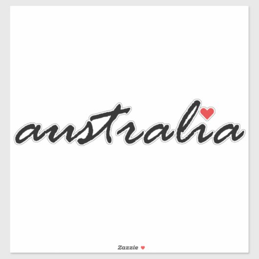 Sticker J'aime l'Australie (Feuille)