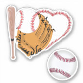 Sticker J'Aime Le Baseball (Devant)