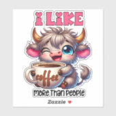 Sticker J'aime le café plus que les gens  (Feuille)
