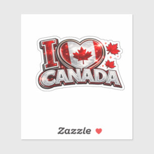 Sticker J'aime le Canada Fan de soccer patriotique Canad