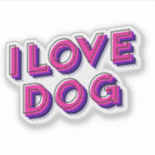 Sticker J'aime le chien (Devant)