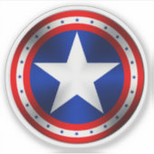 Sticker J'aime le drapeau américain dans un cercle (Devant)