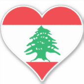 Sticker J'aime le drapeau libanais (Devant)