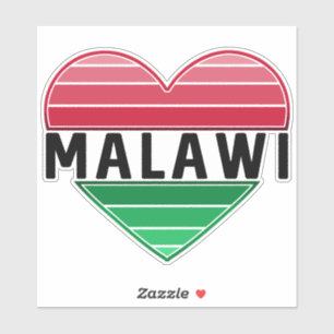 Sticker J'aime le Malawi, le coeur du Malawi