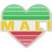 Sticker J'aime le Mali, coeur malien (Devant)