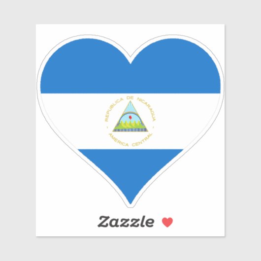 Sticker J'aime le Nicaragua (Feuille)