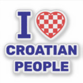 Sticker J'aime le peuple croate (Devant)