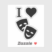Sticker J'aime le théâtre (Feuille)