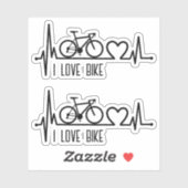 Sticker J'aime le vélo (Feuille)