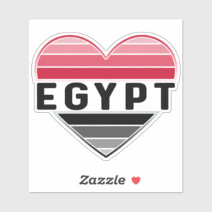 Sticker J'aime l'Egypte, le coeur égyptien
