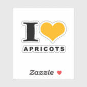 Sticker J'aime les abricots (Feuille)