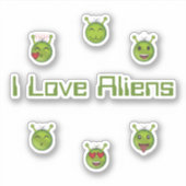 Sticker J'aime les aliens (Devant)