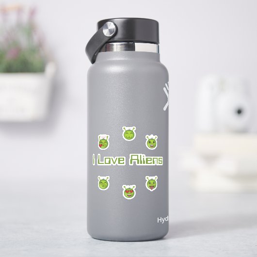 Sticker J'aime les aliens (HydroFlask)