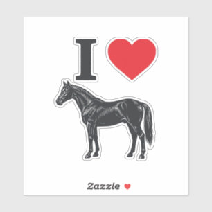 Sticker J'aime les chevaux Vintage gravure conception de t