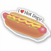 Sticker J'Aime Les Chiens Chauds ! (Recto)