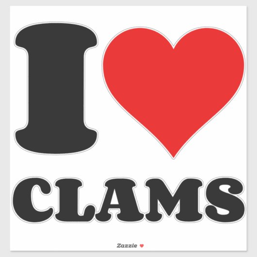 STICKER J'AIME LES CLAMS (Feuille)