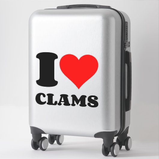 STICKER J'AIME LES CLAMS (Sur valise)