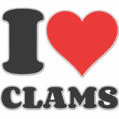 STICKER J'AIME LES CLAMS (Devant)