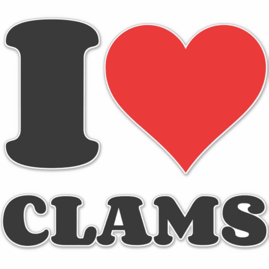 STICKER J'AIME LES CLAMS (Devant)