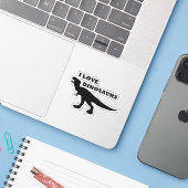 Sticker J'Aime Les Dinosaures ! (Ordinateur portable avec iPhone)