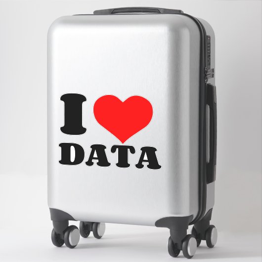 STICKER J'AIME LES DONNÉES (Sur valise)