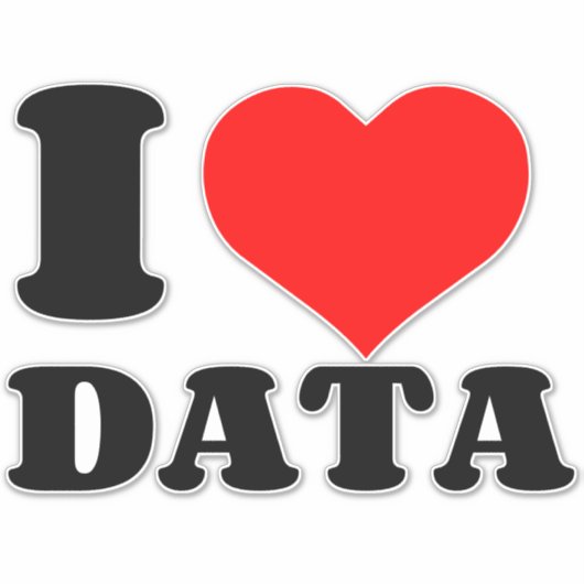 STICKER J'AIME LES DONNÉES (Devant)