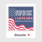 Sticker J'aime les États-Unis (Feuille)