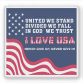 Sticker J'aime les États-Unis (Devant)