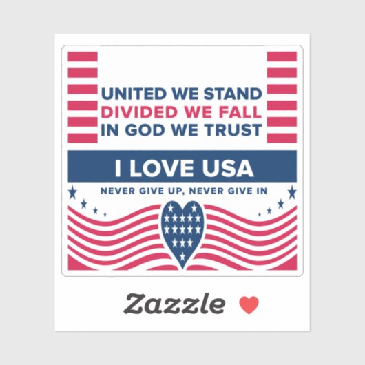 STICKER J'AIME LES ÉTATS-UNIS (Feuille)