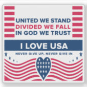 STICKER J'AIME LES ÉTATS-UNIS (Devant)