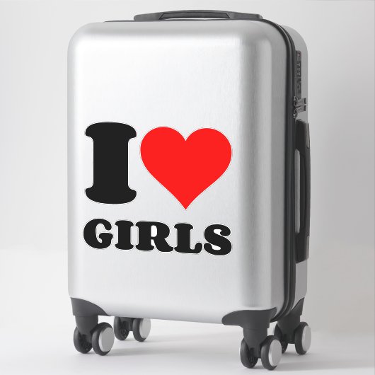 STICKER J'AIME LES FILLES (Sur valise)