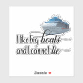 Sticker J'Aime Les Gros Bateaux Croisières Vacances Bateau (Feuille)