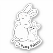 Sticker J'Aime Les Lapins De Lapin (Devant)