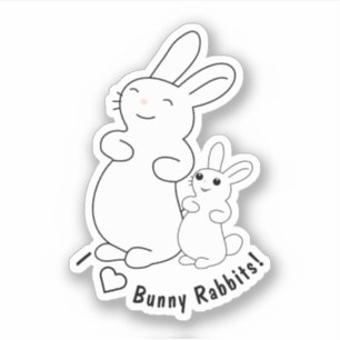 Sticker J'Aime Les Lapins De Lapin
