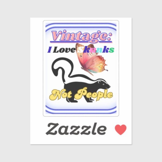 Sticker J'aime les mouffettes, pas les gens (Feuille)