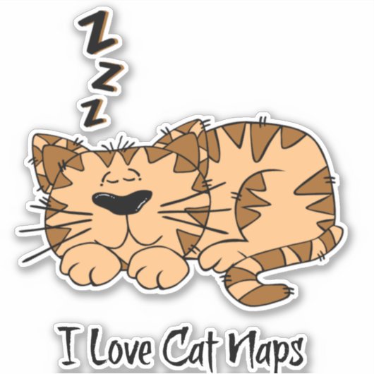 Sticker J'Aime Les Naps De Chat (Devant)
