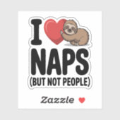 Sticker J'Aime Les Naps Mignonnes Soins (Feuille)