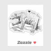 Sticker J'aime les ours polaires (Feuille)