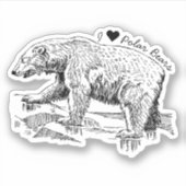Sticker J'aime les ours polaires (Devant)