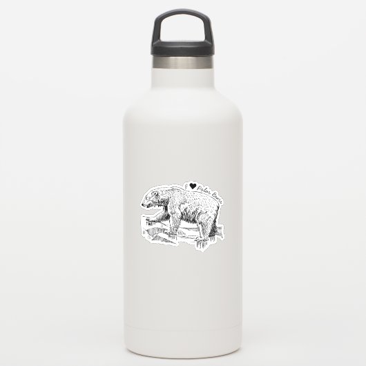 Sticker J'aime les ours polaires (Gourde)