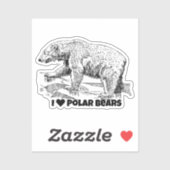 Sticker J'Aime Les Ours Polaires (Feuille)