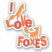 Sticker J'Aime Les Renards (Devant)
