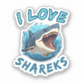 Sticker J'aime les requins Fisher (Recto)