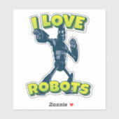 Sticker J'aime les robots (Feuille)