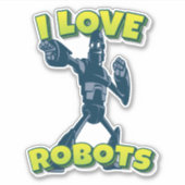 Sticker J'aime les robots (Devant)