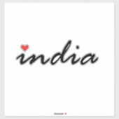 Sticker J'aime l'Inde (Feuille)