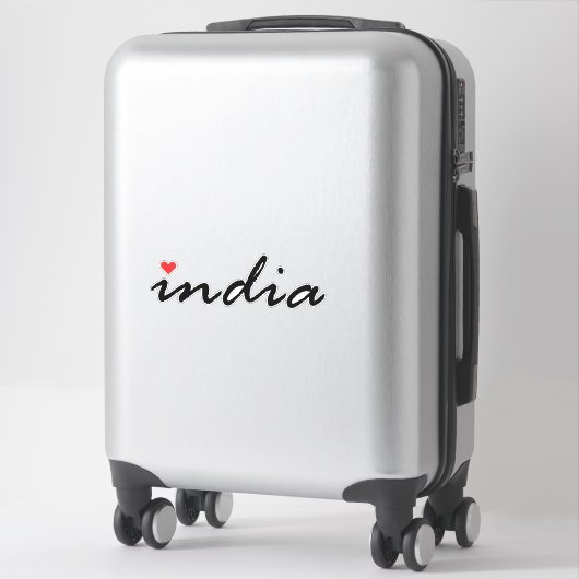 Sticker J'aime l'Inde (Sur valise)