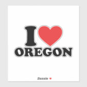 Sticker J'aime l'Oregon (Feuille)