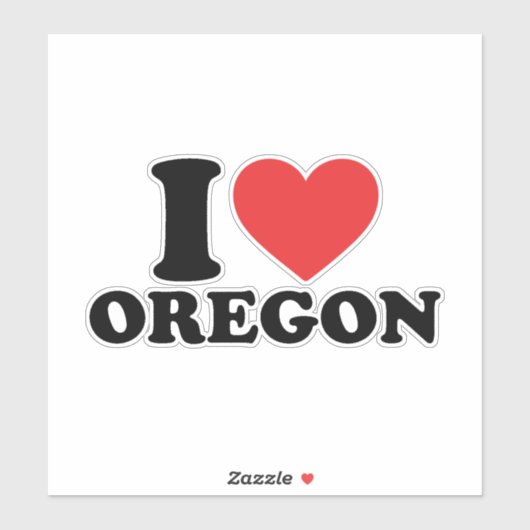 Sticker J'aime l'Oregon (Feuille)